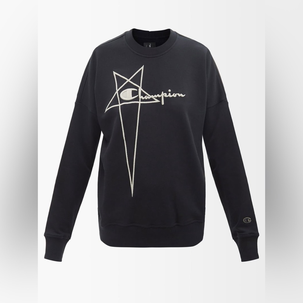 Rick Owens x Champion logo-embroidered cotton sweatshirt Collector Piece NWOT